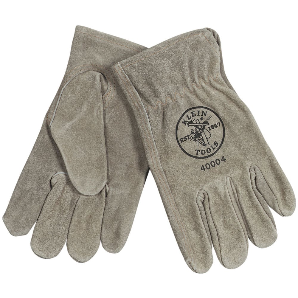 40004 Gloves, Driver, Gunn Cut Style, M, Cowhide Leather, Gray, Slip-On Cuff, Bright Coating, Thermal Lining