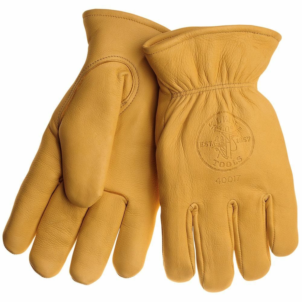 40016 Premium Grade General Purpose Gloves, Work, Gunn Cut Style, M, Deerskin Leather Palm, Deerskin Leather, Natural Light Tan, Pile Lining