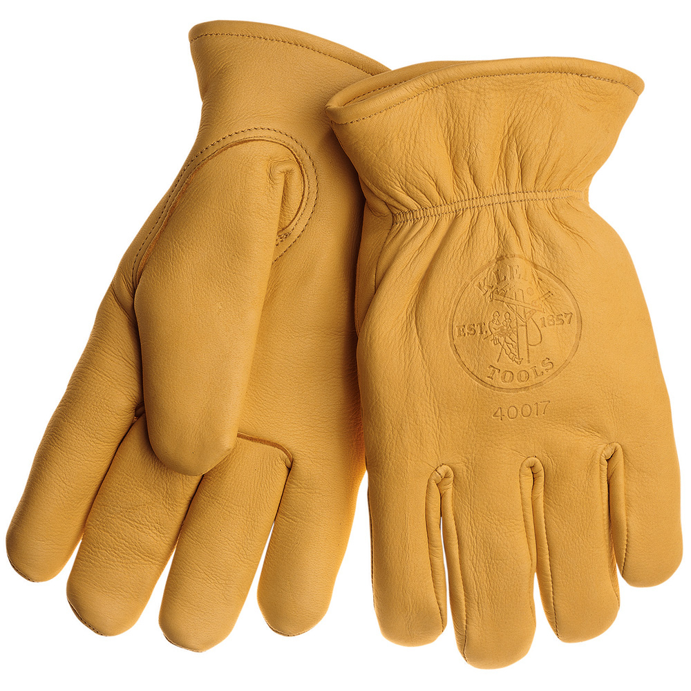 40017 Premium Grade General Purpose Gloves, Work, Gunn Cut Style, L, Deerskin Leather Palm, Deerskin Leather, Natural Light Tan, Pile Lining
