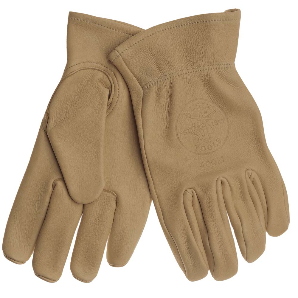40021 Premium Grade Gloves, Work, Gunn Cut Style, M, Deerskin Leather Palm, Deerskin Leather, Natural Light Tan, Pile Lining