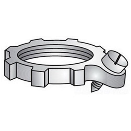 101 Standard Type 101 Bonding Wedge Locknut, 1/2 in, For Use With EMT/Rigid Conduit Fittings, Malleable Iron, Zinc Plated