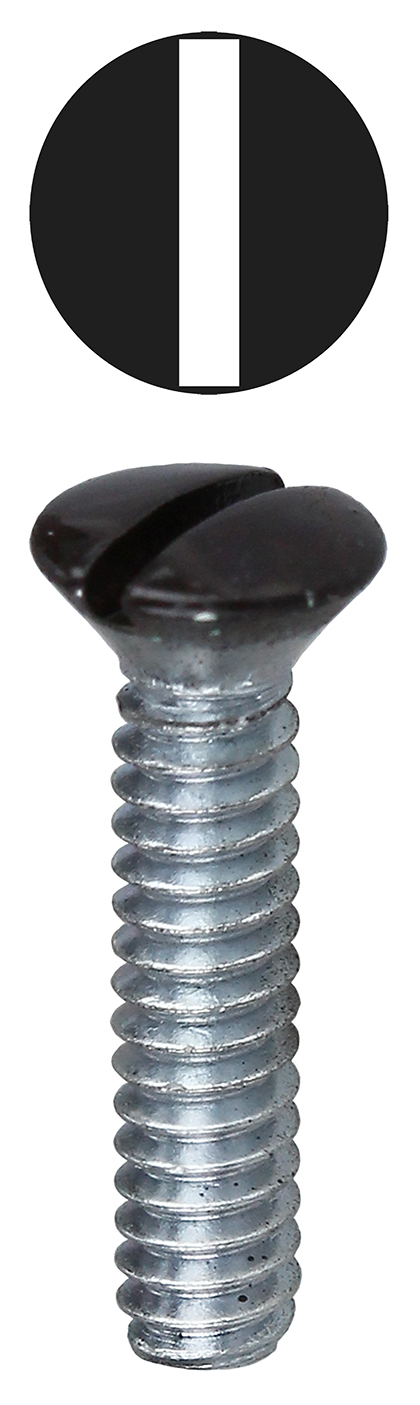 413BRN Wall Plate Machine Screw, #6-32, 5/16 in OAL, Steel, Oval Head, Painted, Slotted Drive