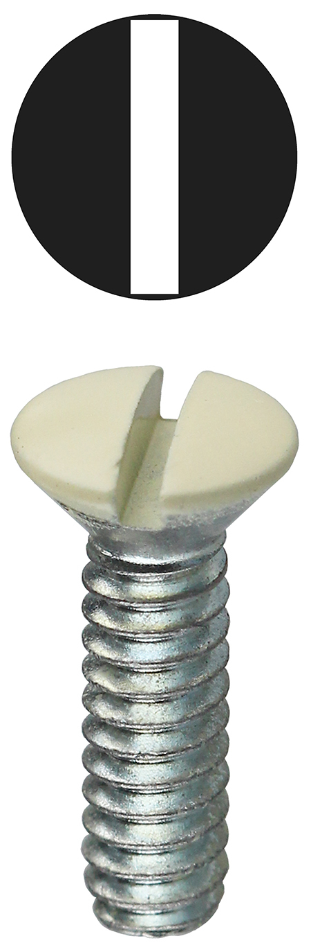 413IV Chip-Resistant Oval Head Slotted Wallplate Screw, #6-32 x 5/16 in, Steel, Painted