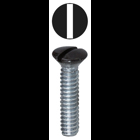 Oval Head Wall Plate Screw, Steel material, 1/2 in. length, #6-32 thread size, Brown head color, Painted finish, Slotted drive