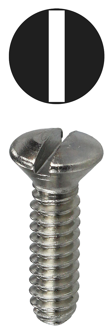 414SS Oval Head Slotted Wallplate Screw, #6-32 x 1/2 in, Steel, Painted/Plated
