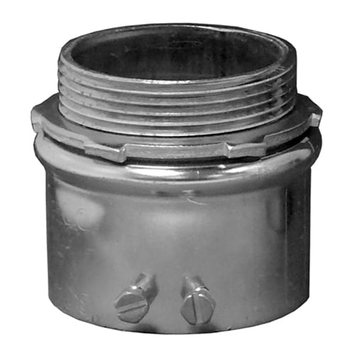 4150ST 4000S Insulated Straight Set Screw Connector, 1-1/2 in Trade, For Use With EMT Conduit, Steel, Zinc Electroplated