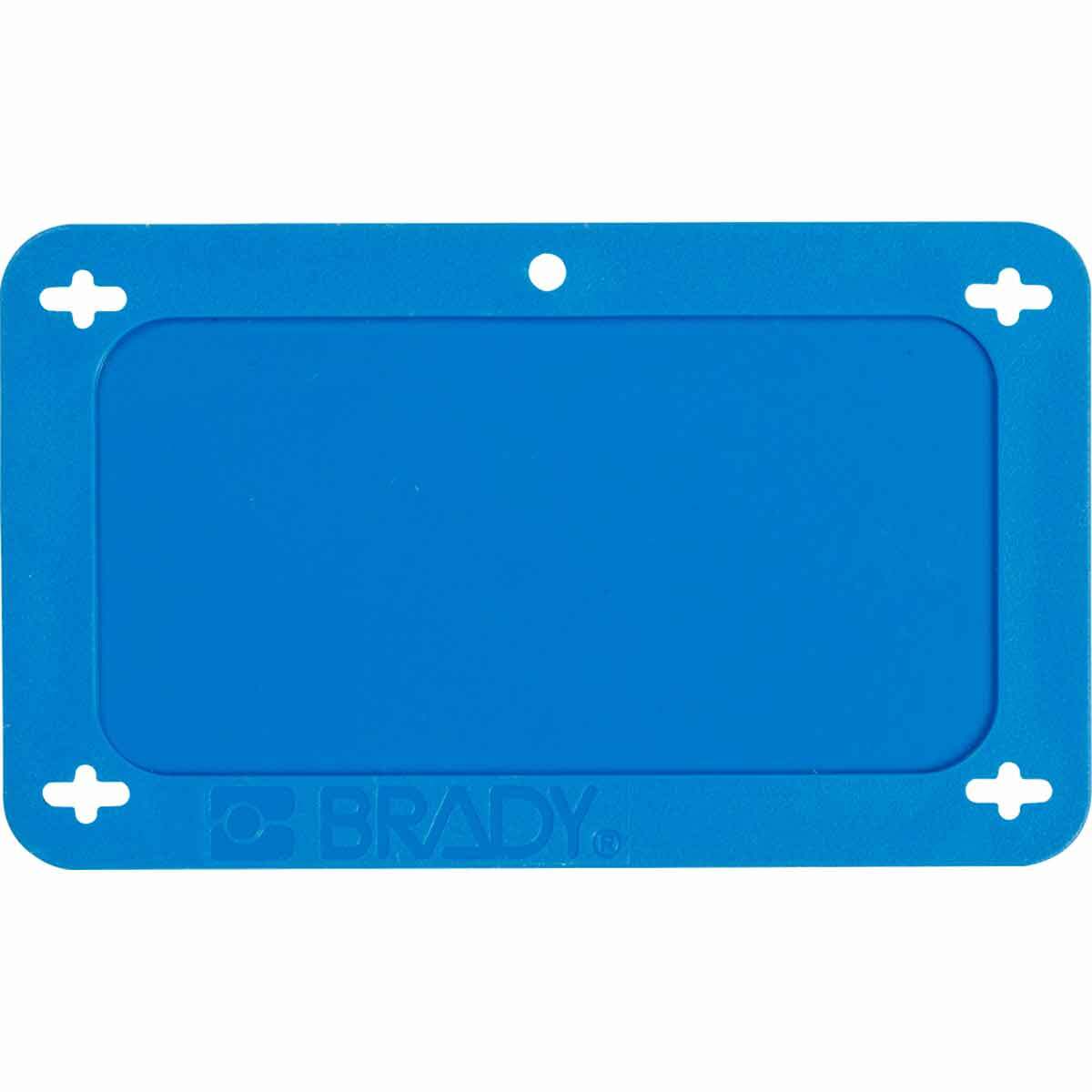 41926 Blank Laminated Rectangular Lightweight Self-Locking Valve Tag, 1-1/2 in H x 3 in W, Blue, B-418 Plastic