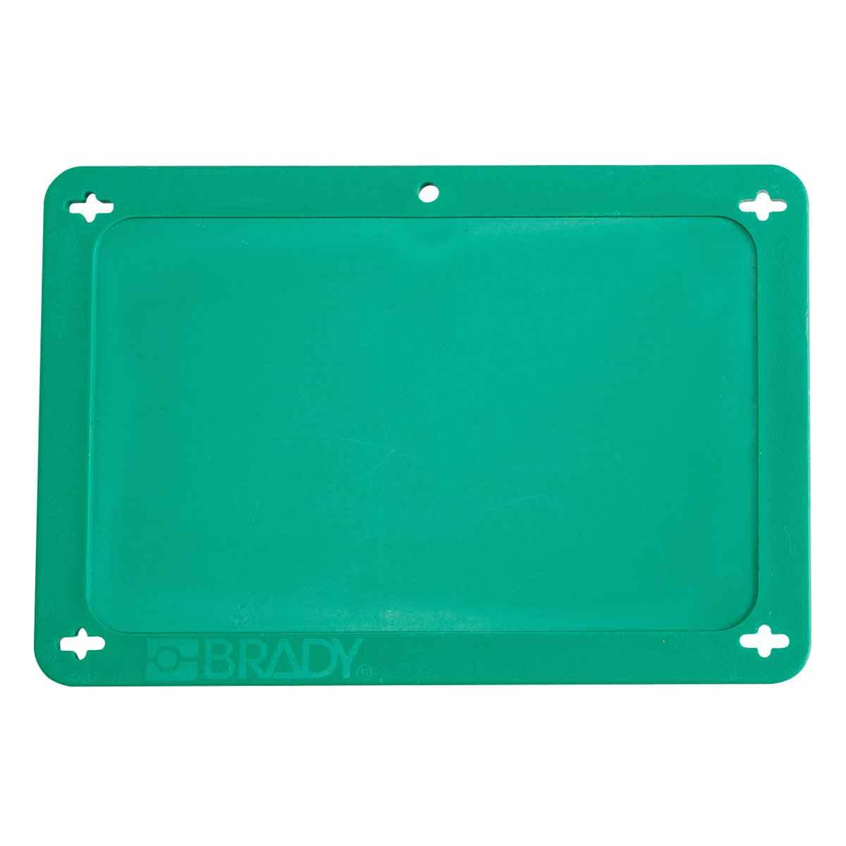 41929 Blank Laminated Rectangular Lightweight Self-Locking Valve Tag, 2-1/2 in H x 4 in W, Green, B-418 Plastic