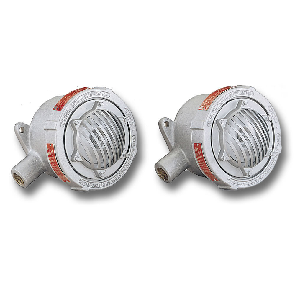 41X-024-1 Vibratone 41X Explosionproof Vibrating Horn, 32 V DC, 1.2 A, 100 dBA Sound, Pipe Mount, ARRA Compliant|BAA Compliant|cUL Listed|CSA Certified|UL Listed, Gray