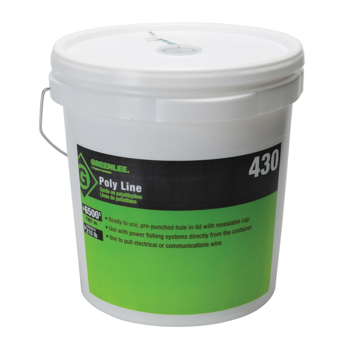 430 1-Ply Spiral Wrap Tracer Twine Poly Line, 210 lb Tensile Strength, 6500 ft L, Polyfiber, For Use With Power Fishing System
