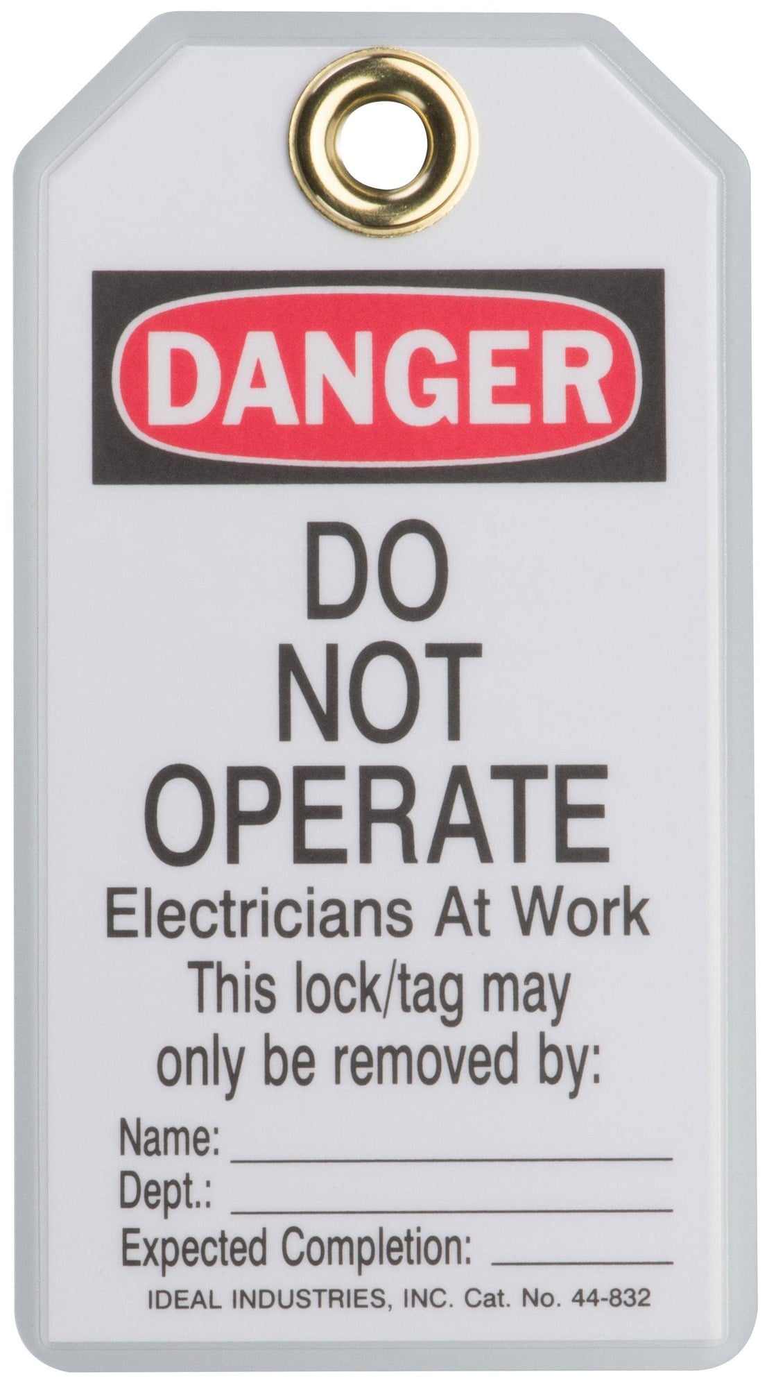44-843 Heavy Duty Economy Lockout Tag, Red, 7/8 in Hole, Vinyl