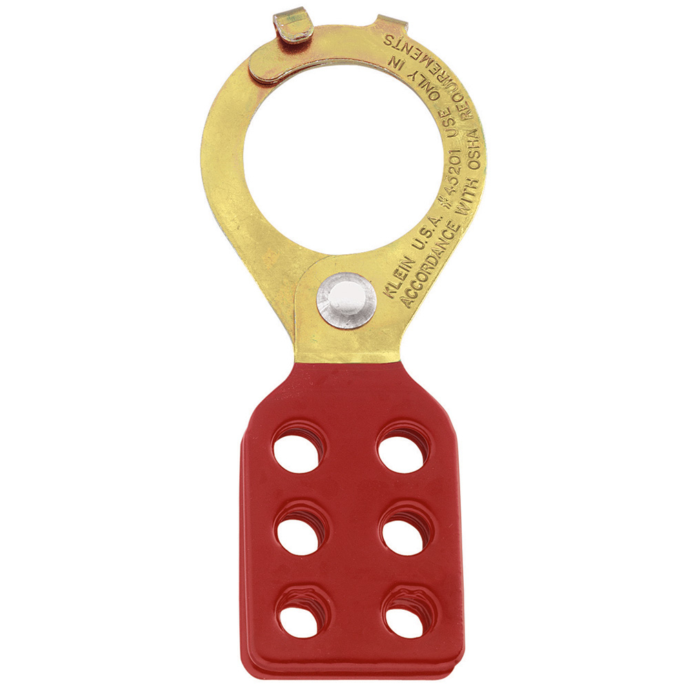 45200 Standard Lockout Hasp, 6 Padlocks, 5/16 in Dia Max Padlock Shackle, Tempered Steel