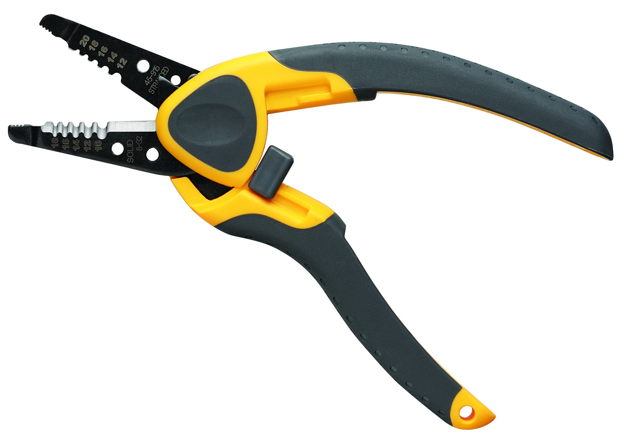 Kinetic Reflex T-Stripper Wire Stripper, Size: 10 - 18 AWG Solid, 12 - 20 AWG Stranded, Textured Non-Slip Santoprene Grips Cushion Handle