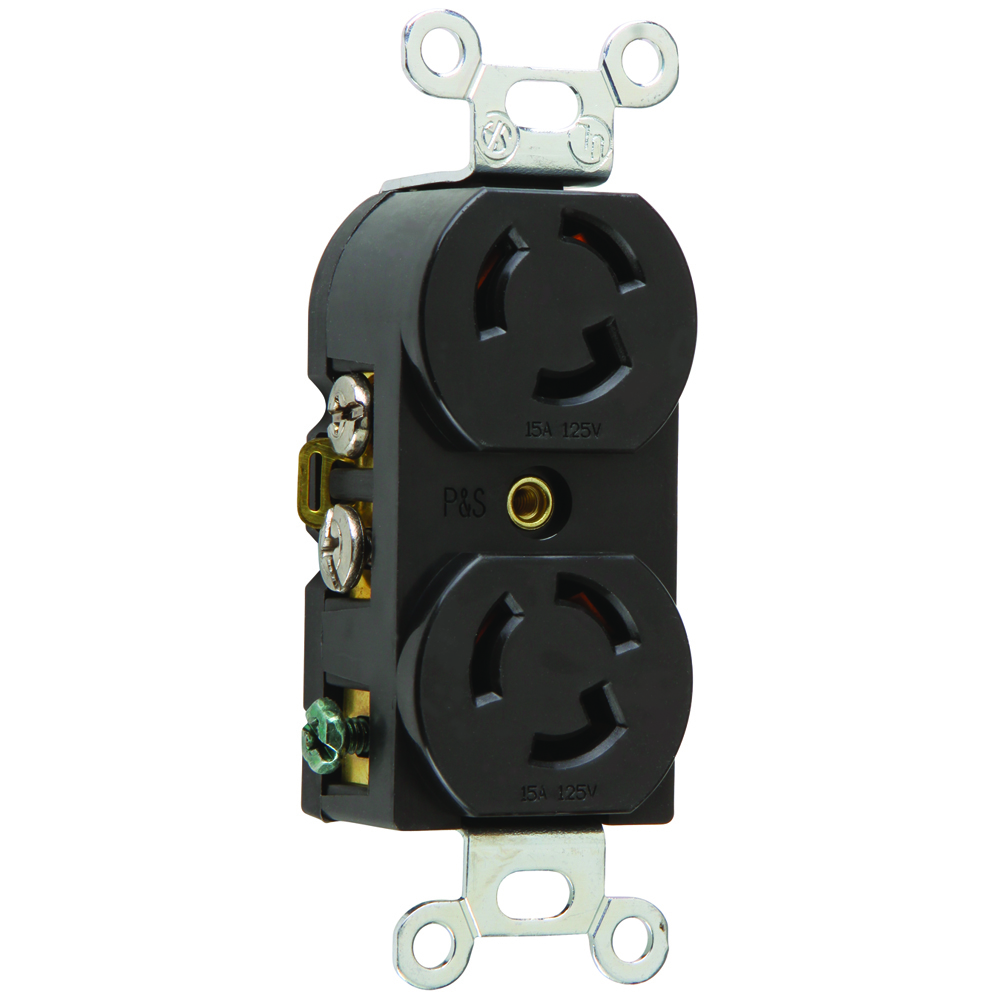 4700 Turnlok Registered Duplex Receptacle 3-Wire 15 Amp 125A
