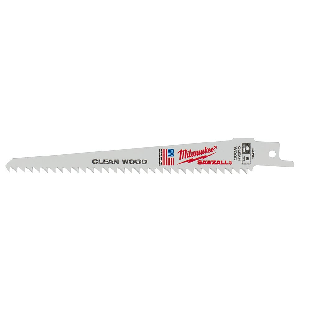 48-00-5015 Sawzall Fleam Ground Tapered Back Reciprocating Saw Blade, 6 in L x 3/4 in W, 6 TPI, Bi-Metal Body, Universal/Toothed Edge Tang
