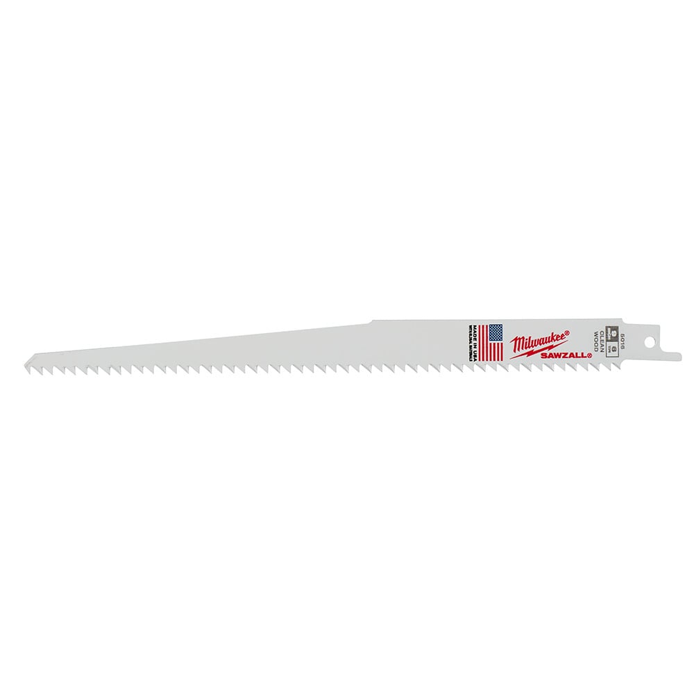 48-00-5016 Sawzall Fleam Ground Tapered Back Reciprocating Saw Blade, 9 in L x 3/4 in W, 6 TPI, Bi-Metal Body, Universal/Toothed Edge Tang