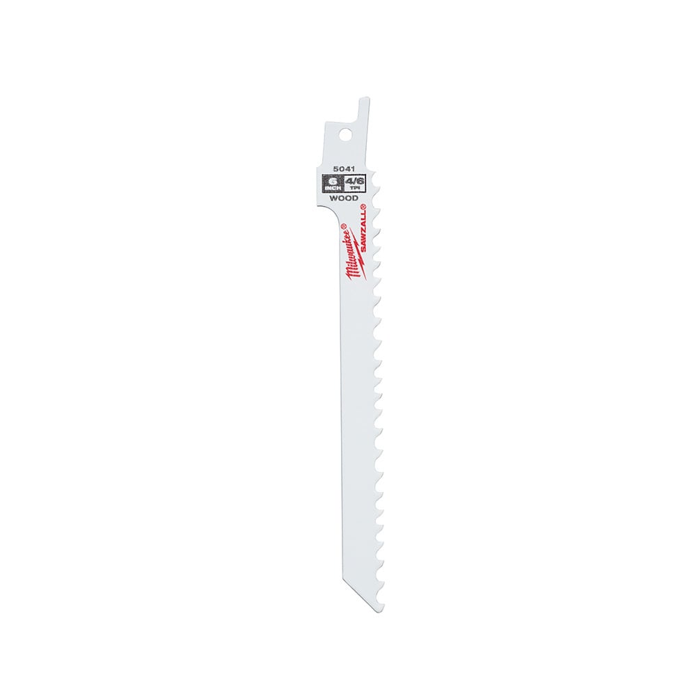 48-00-5041 Sawzall Tapered Back Reciprocating Saw Blade, 6 in L x 3/4 in W, 4/16 TPI, Bi-Metal Body, Universal/Toothed Edge Tang