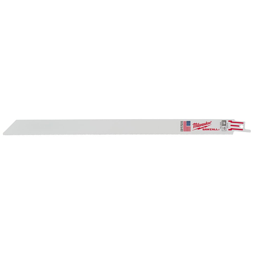 48-00-5189 Sawzall Double Duty Straight Back Thin Kerf Reciprocating Saw Blade, 12 in L x 3/4 in W, 18 TPI, Bi-Metal Body, Universal/Toothed Edge Tang