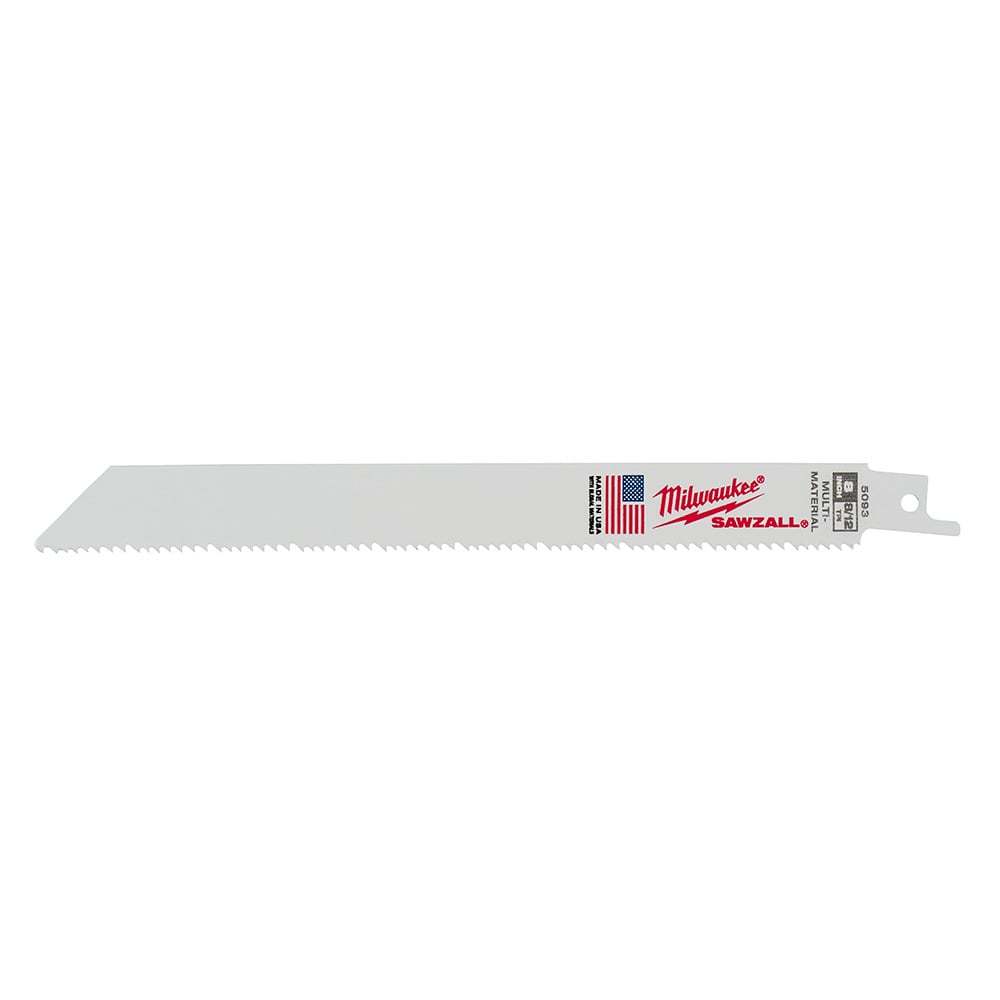 48-00-8093 Sawzall Thin Kerf Reciprocating Saw Blade, 8 in L x 3/4 in W, 8/12 TPI, Bi-Metal Body, Universal/Toothed Edge Tang