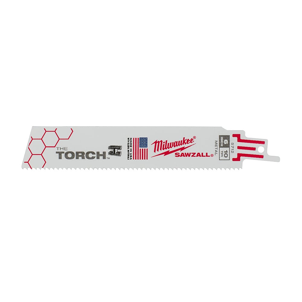 48-00-8712 Sawzall Double Duty Straight Back Reciprocating Saw Blade, 6 in L x 1 in W, 10 TPI, Bi-Metal Body, Universal/Toothed Edge Tang