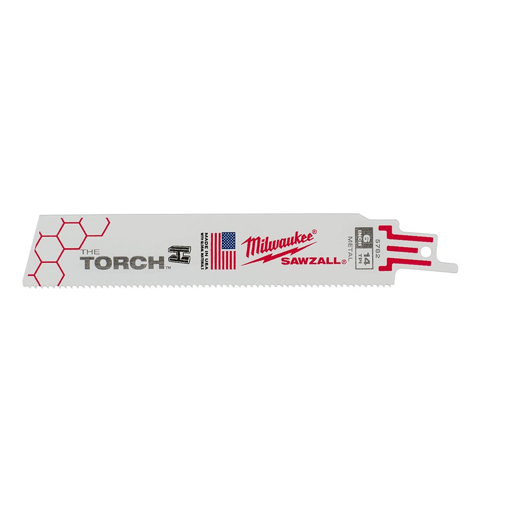 48-00-8782 Sawzall Straight Back Reciprocating Saw Blade, 6 in L x 1 in W, 14 TPI, Bi-Metal Body, Universal/Toothed Edge Tang