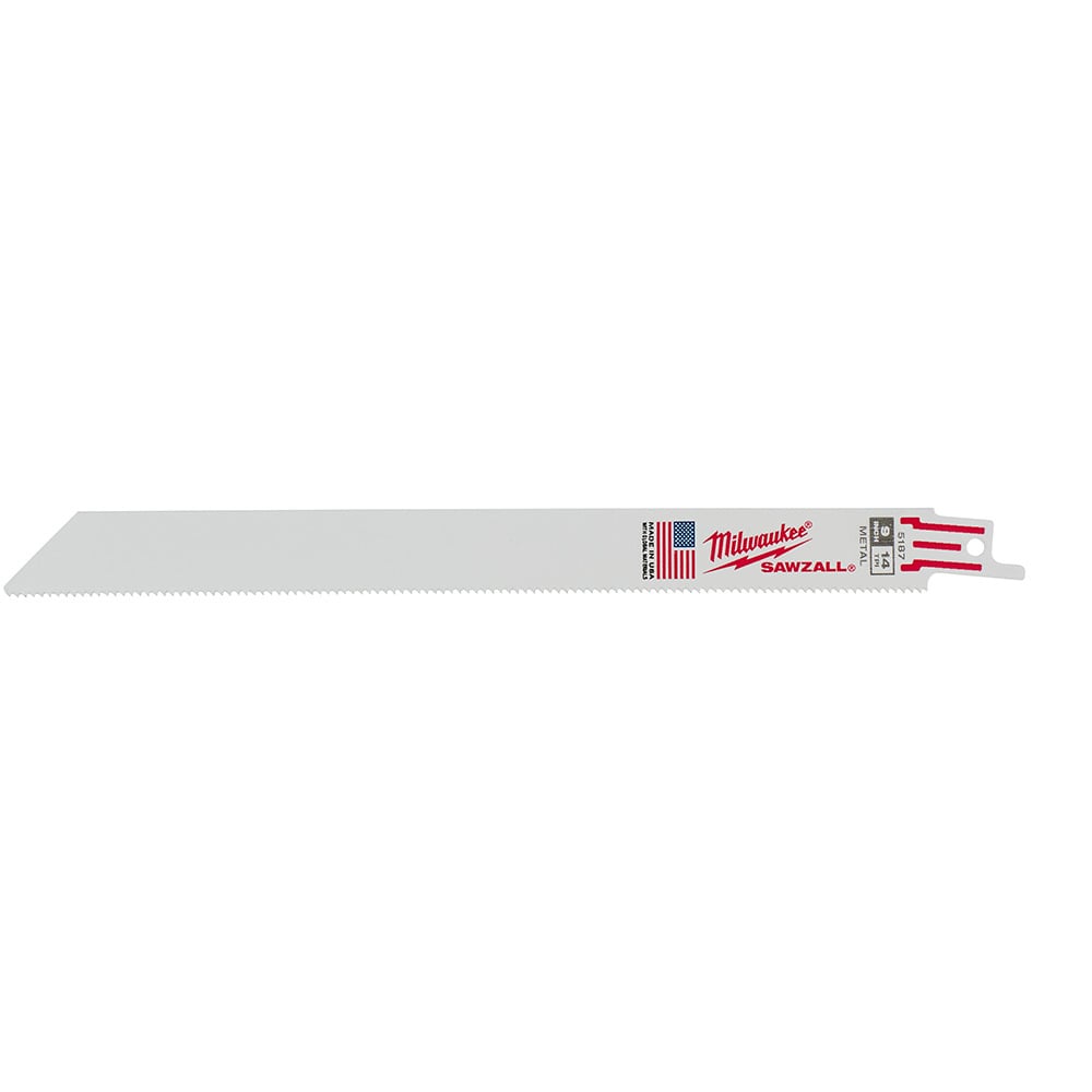 48-01-6187 Sawzall Double Duty Straight Back Thin Kerf Reciprocating Saw Blade, 9 in L x 3/4 in W, 14 TPI, Bi-Metal Body, Universal/Toothed Edge Tang