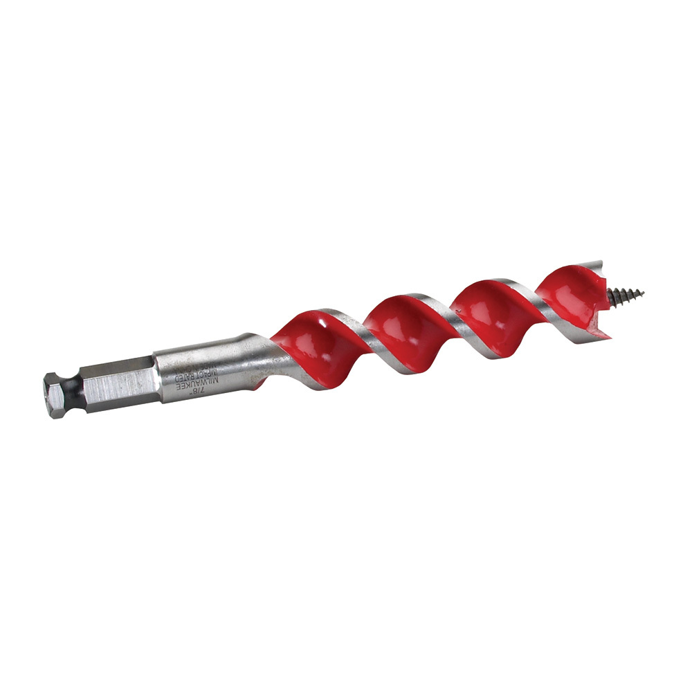 48-13-0870 Heavy Duty Solid Center Spur Auger Bit, 7/8 in Dia, 6-1/2 in OAL, 4 in L, 7/16 in Shank