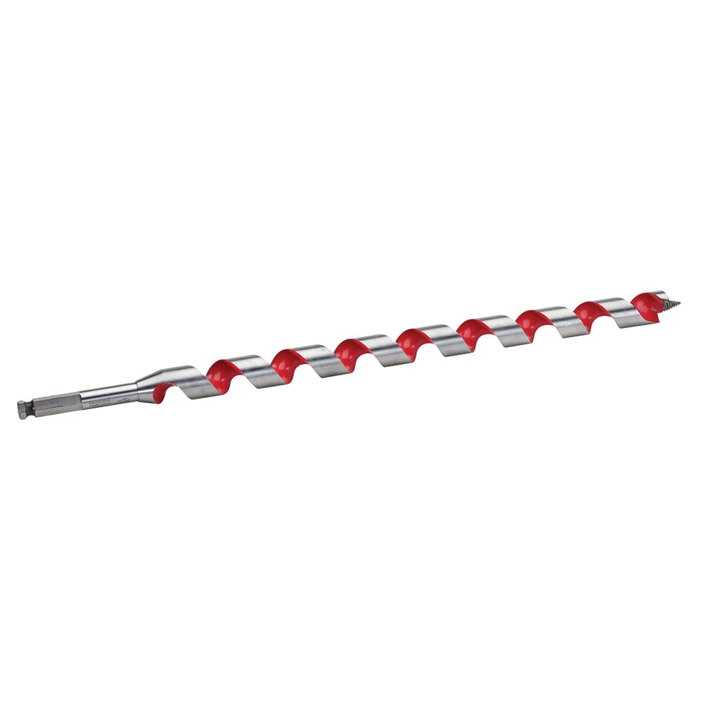 48-13-6000 Heavy Duty Solid Center Ship Auger Bit, 1 in Dia, 18 in OAL, 15 in L Spiral Flute, 7/16 in Shank