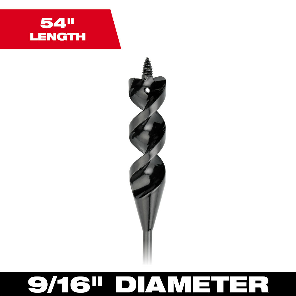 48-13-8256 General Purpose Heavy Duty Cable Bit, 9/16 in Dia, 54 in OAL, 3/16 in Shank, Bright