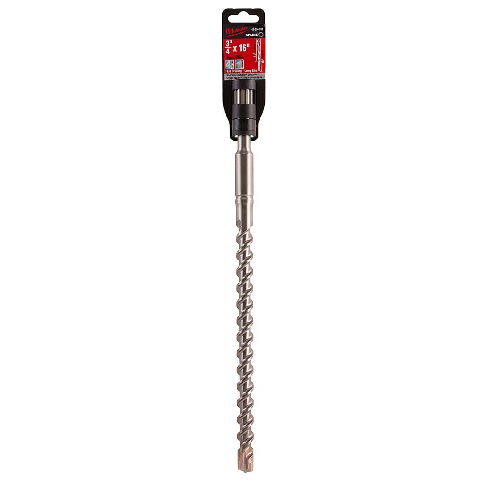 48-20-4335 4-Cutter Rotary Hammer Drill Bit, 3/4 in Drill Bit, 3/4 in Spline Shank, 11 in D Cutting, Carbide Cutting Edge, 16 in OAL