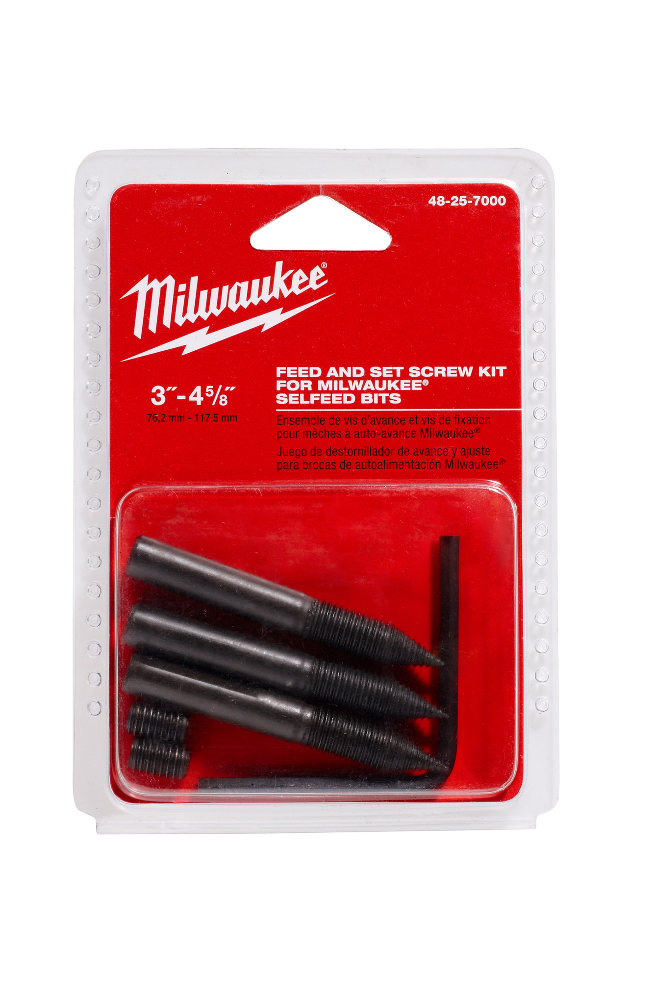 48-25-7000 6-Piece Large Standard Feed and Set Screw Kit, Model Number Compatibility: 3053, For Use With 3 to 4-5/8 in Self-Feed Bit
