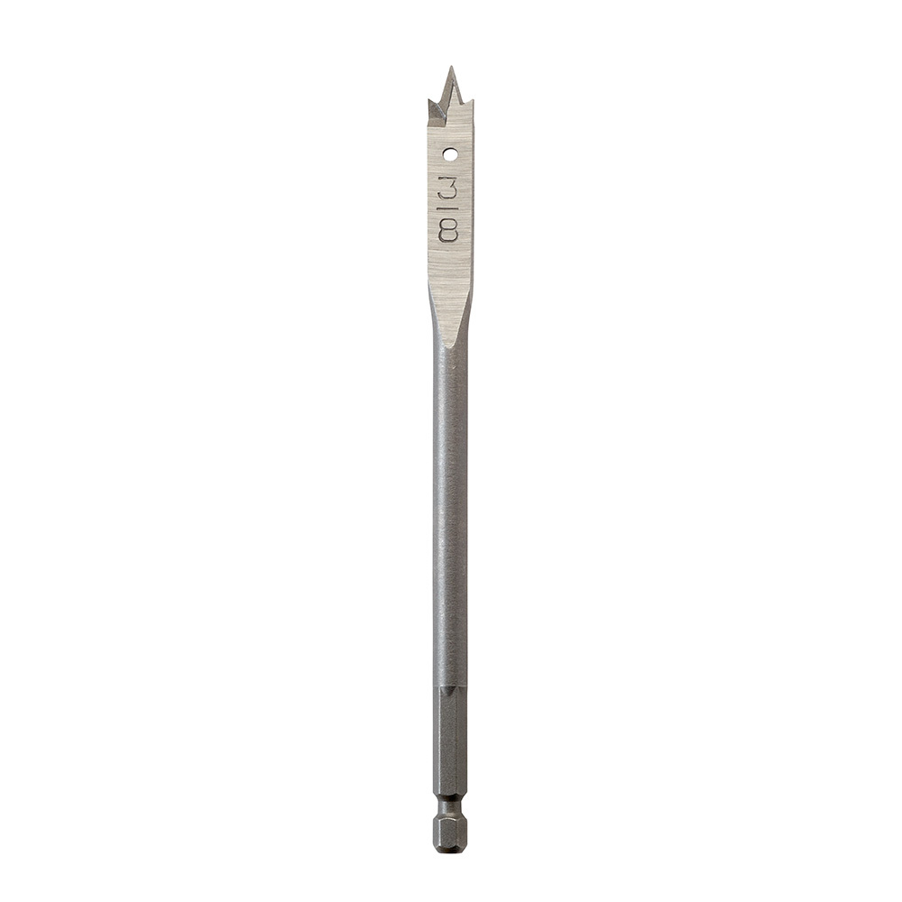 48-27-0371 Heavy Duty Flat Boring Bit, 3/8 in Dia, 6-1/16 in OAL, Flat Flute, 1/4 in Shank
