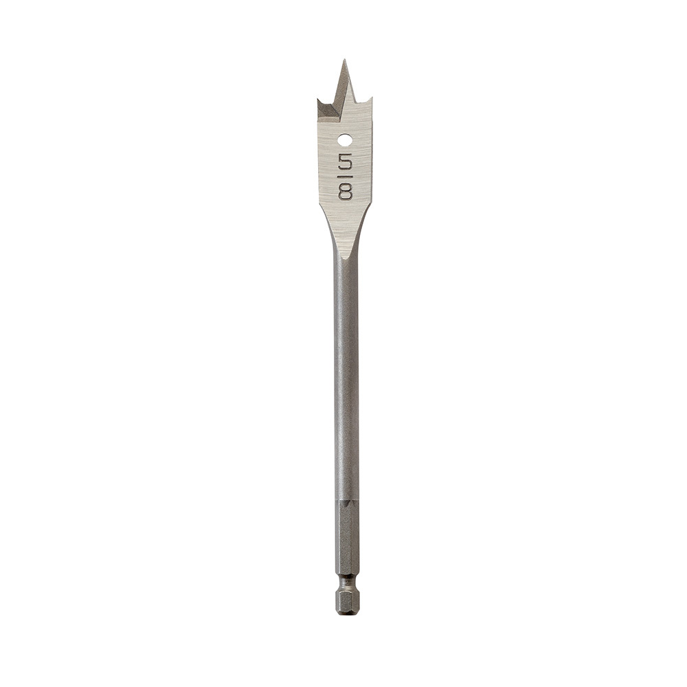 48-27-0621 Flat Boring Bit, 5/8 in Dia, 6-1/8 in OAL, Flat Flute, 1/4 in Shank