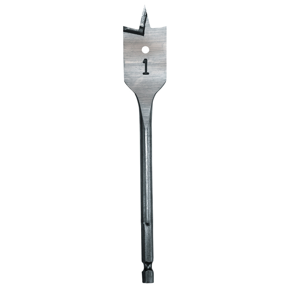 48-27-1001 Heavy Duty Flat Boring Bit, 1 in Dia, 6-3/16 in OAL, Flat Flute, 1/4 in Shank