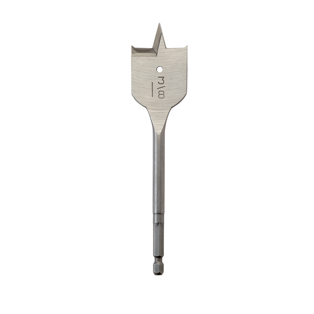 48-27-1371 Flat Boring Bit, 1-3/8 in Dia, 6-3/8 in OAL, Flat Flute, 1/4 in Shank