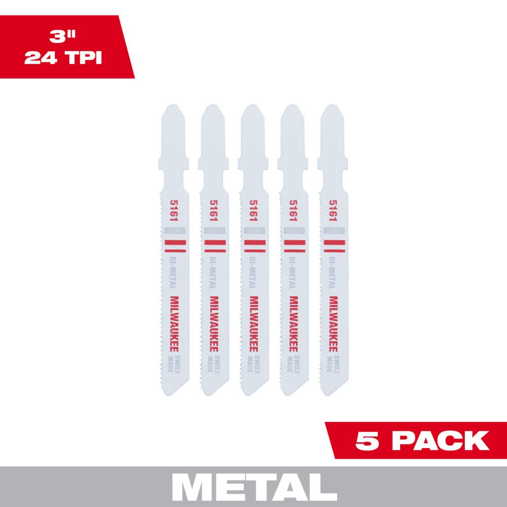 48-42-5161 Heavy Duty Jig Saw Blade, 3 in L x 9/32 in W, 24 TPI, Bi-Metal Cutting Edge, Bi-Metal Body
