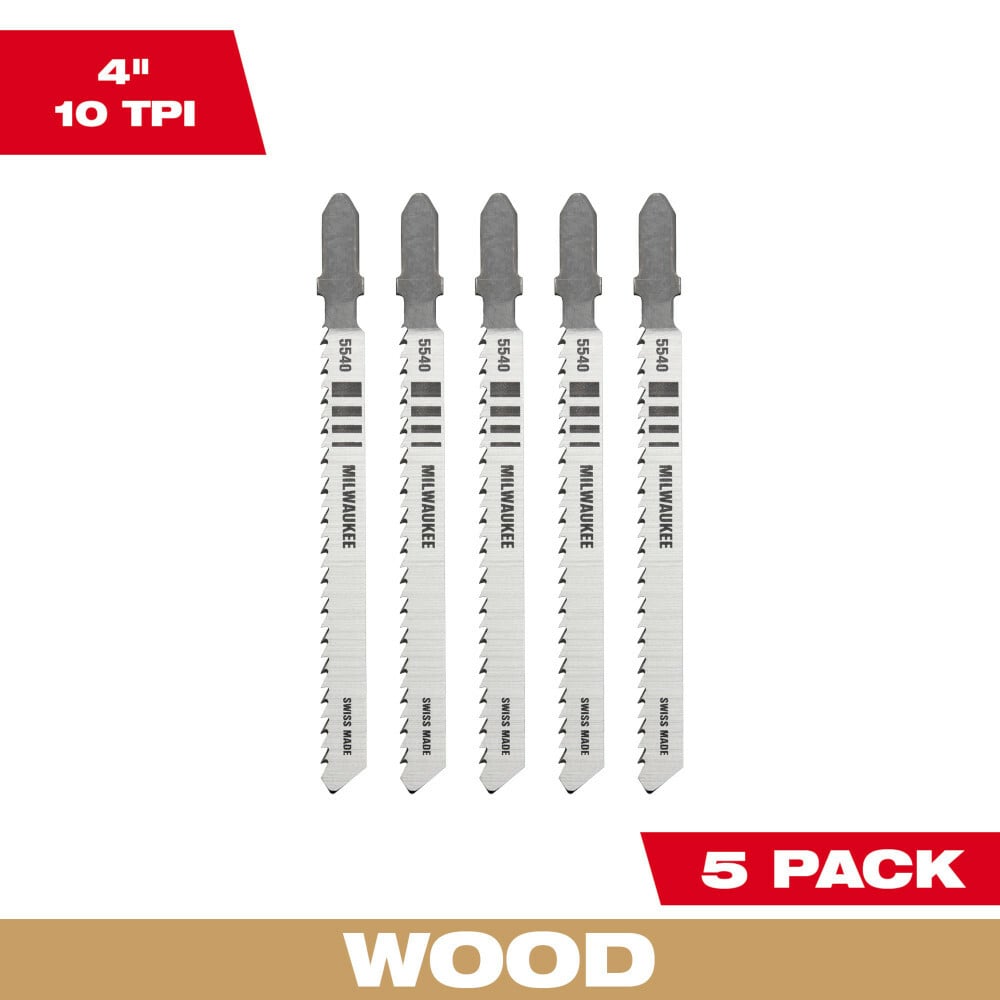 48-42-5540 Heavy Duty Jig Saw Blade, 4 in L x 9/32 in W, 10 TPI, High Carbon Steel Cutting Edge, High Carbon Steel Body