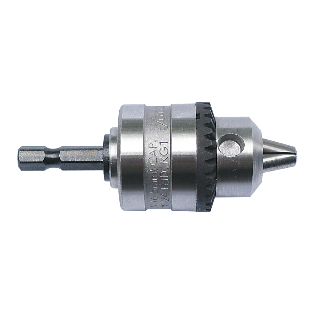 49-22-1560 Keyless Drill Chuck, 1/4 in Capacity, Integral Hex Shank Mounting, Plain Bearing, 48-66-3350