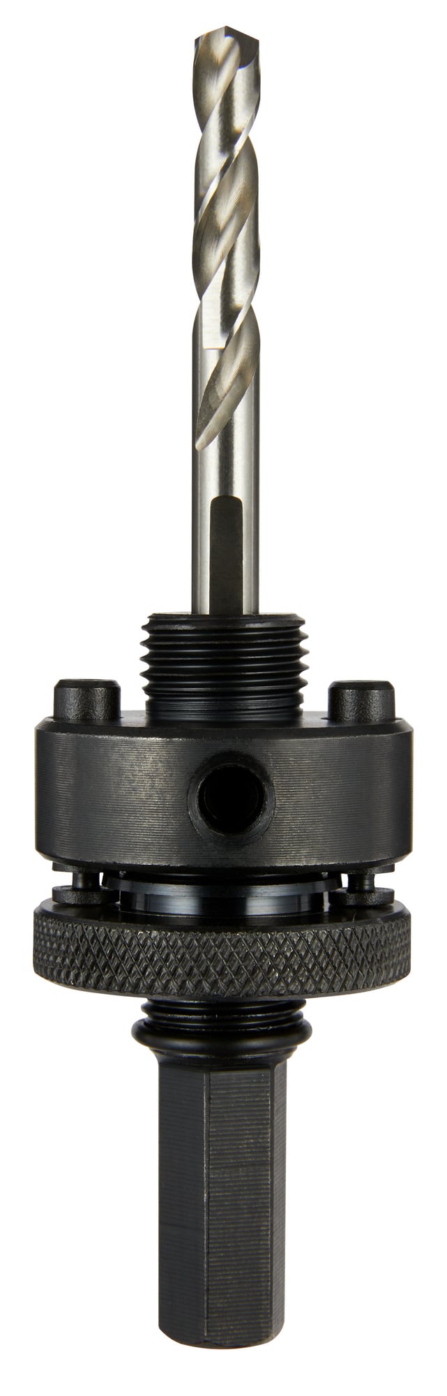 49-56-7055 Large Thread Quick-Change Universal Hole Saw Arbor, 1-1/4 in and Larger Arbor, 7/16 in, Alloy Steel/Hardened Carbon Steel