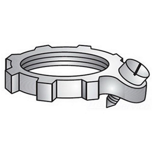 103 Standard Type 101 Bonding Wedge Locknut, 1 in, For Use With EMT/Rigid Conduit Fittings, Malleable Iron, Zinc Plated