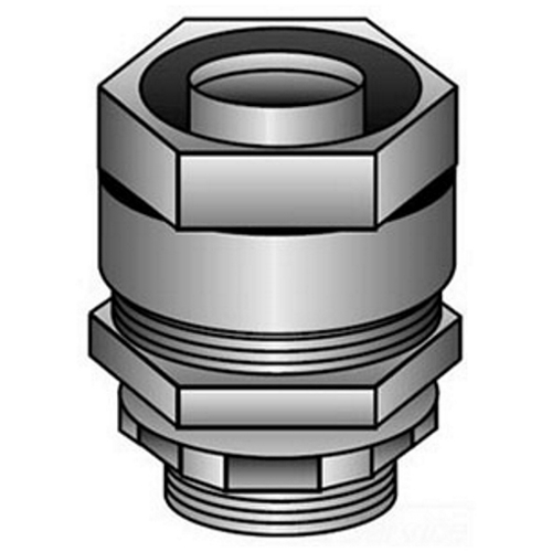 4Q-100 Concretetight Liquid Tight Oiltight Raintight Conduit Connector, 1 in Trade, Straight, Malleable Iron, Zinc Electroplated