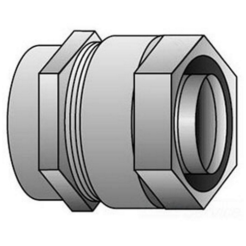 4Q-150FM 4Q-FM Conduit Combination Coupling, 1-1/2 in, For Use With IMC Conduit and Threaded Rigid, Malleable Iron, Zinc Plated