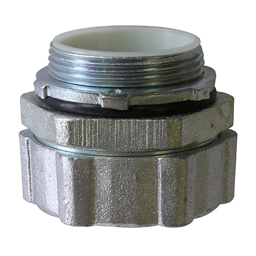 4Q-300TG Concretetight Liquid Tight Oiltight Raintight Conduit Connector With Insulated Throat, 3 in Trade, Straight, Malleable Iron, Galvanized