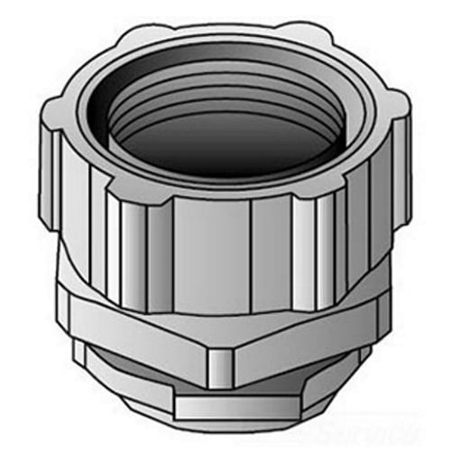 4Q-350 Concretetight Liquid Tight Oiltight Raintight Conduit Connector, 3-1/2 in Trade, Straight, Malleable Iron, Zinc Electroplated