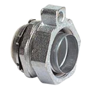 4Q-38LT Ground-Tite Type 4Q-LT Male Straight Conduit Connector With Insulated Throat, Grounding Lug, 3/8 in Trade, For Use With Liquidtight Flexible Metal Conduit, Malleable Iron/Steel, Electro-Plated Zinc