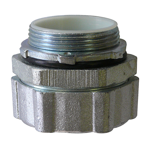 4Q-38TG Type 4Q-TG Male Straight Conduit Connector With Insulated Throat, 3/8 in Trade, For Use With Liquidtight Flexible Metal Conduit, Malleable Iron/Steel, Galvanized/Electro-Plated Zinc