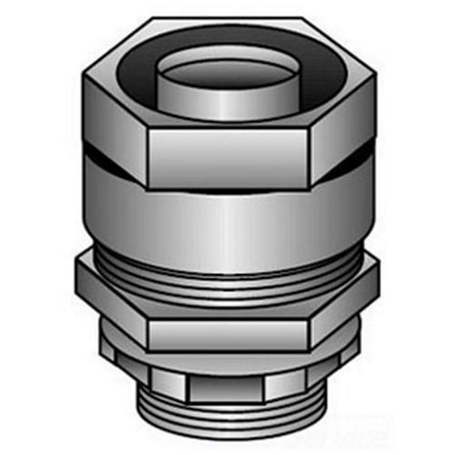 4Q-50TG Concretetight Liquid Tight Oiltight Raintight Conduit Connector With Insulated Throat, 1/2 in Trade, Straight, Malleable Iron, Galvanized