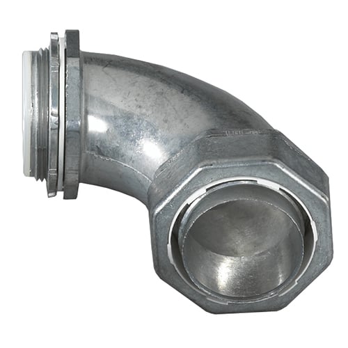 4Q-9200TG Concretetight Liquid Tight Oiltight Raintight Conduit Connector With Insulated Throat, 2 in Trade, 90 deg, Malleable Iron, Galvanized
