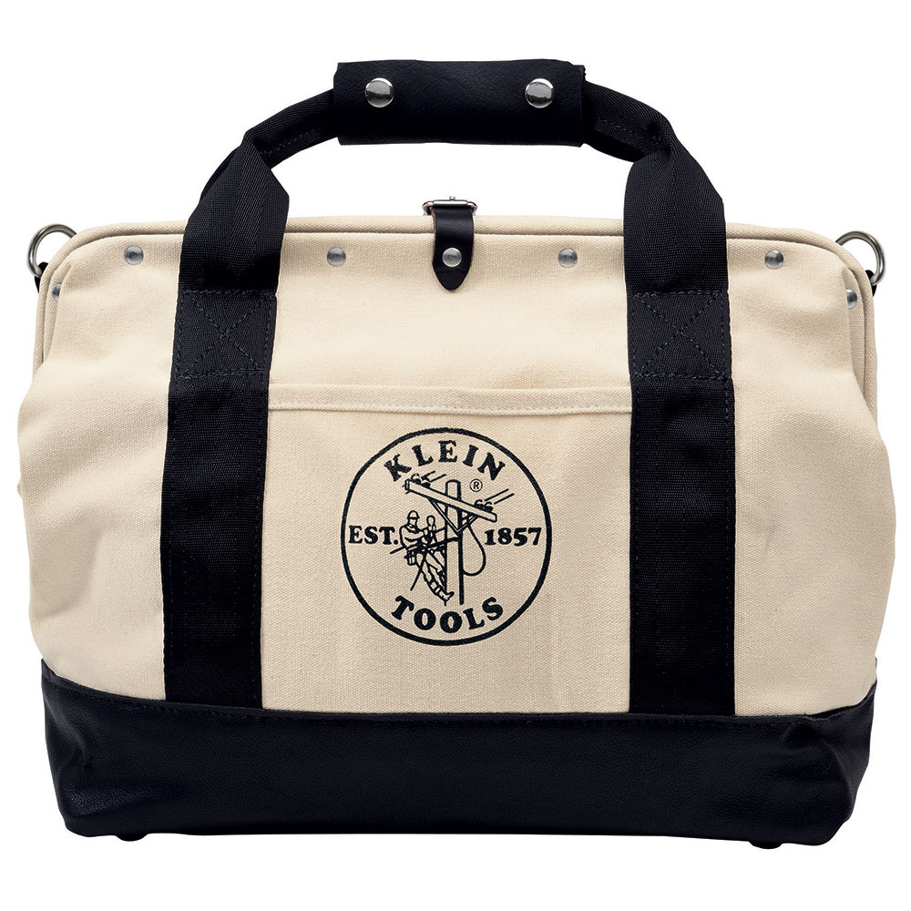 5003-18 Heavy Duty Leather Bottom Tool Bag, #8 Canvas, Black/Tan