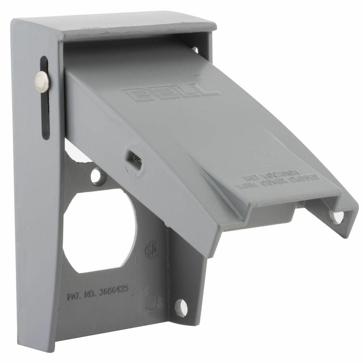 5027-0 Weatherproof Flip Cover, 2-3/4 in L x 2-3/4 in W x 1-1/8 to 4-7/16 in D, Die Cast Aluminum